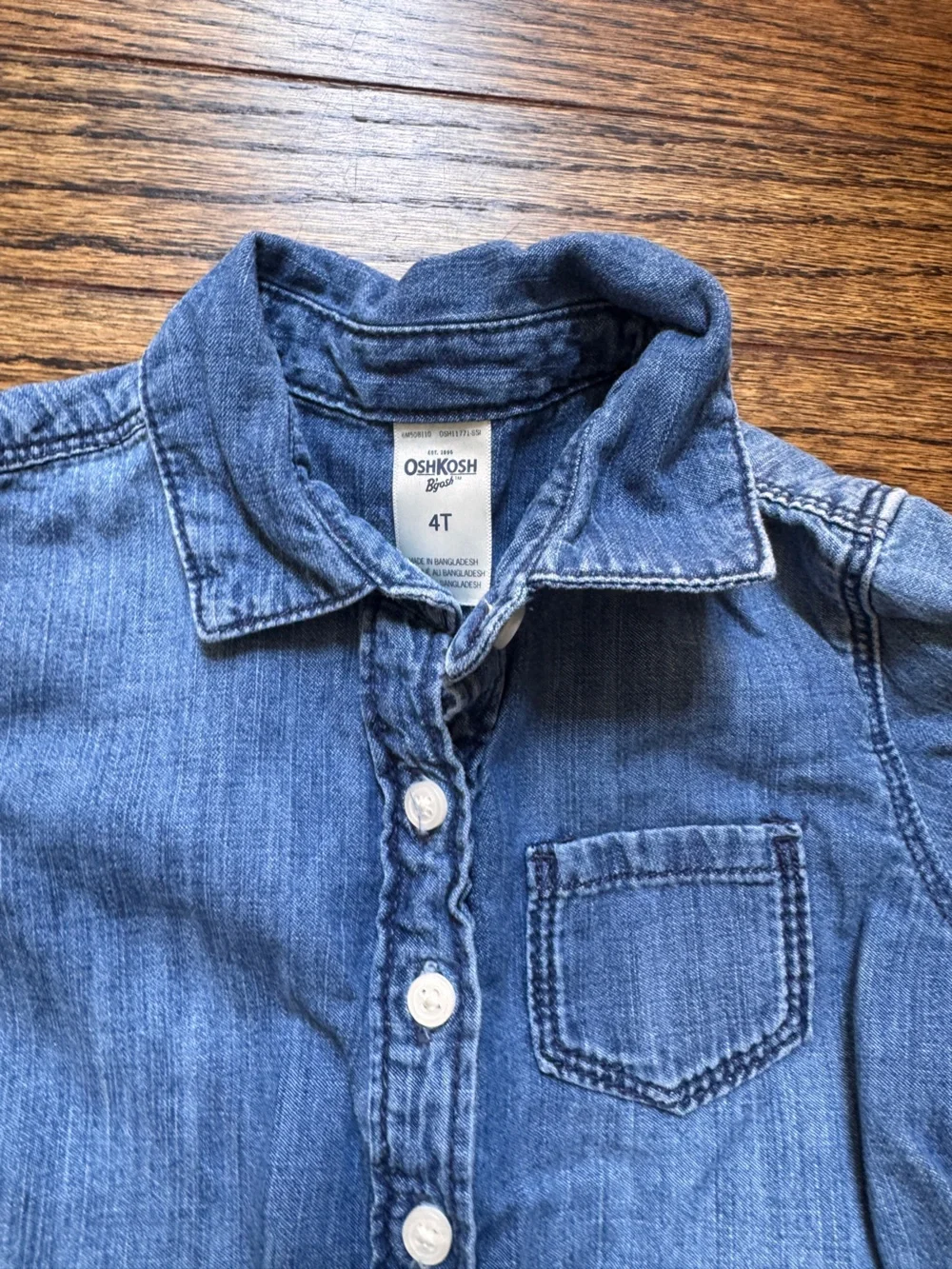 OshKosh B'gosh Denim Button-Down Dress with Navy Tulle Skirt